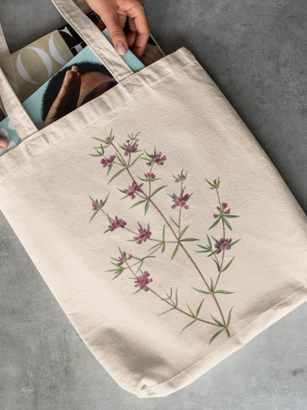 Heath Mirbelia Vintage Floral Print Graphic Canvas Tote Bag - Picture 2 of 5